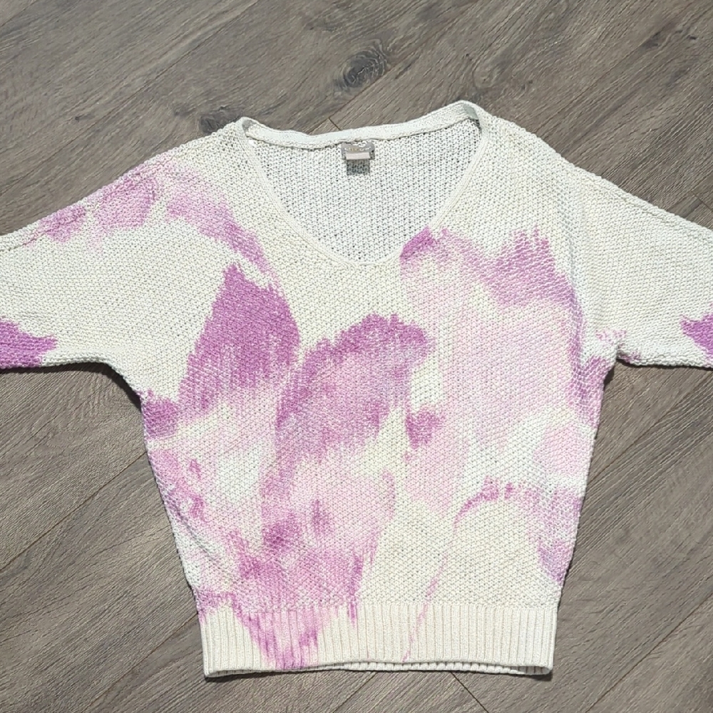 Chico's Linen Cotton Blend Purple Sweater Top